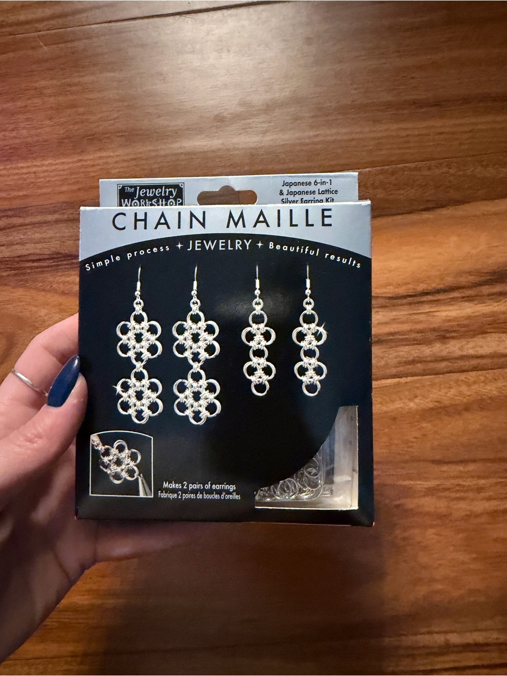 Chain Maille Silver Earrings Kit - Silver
